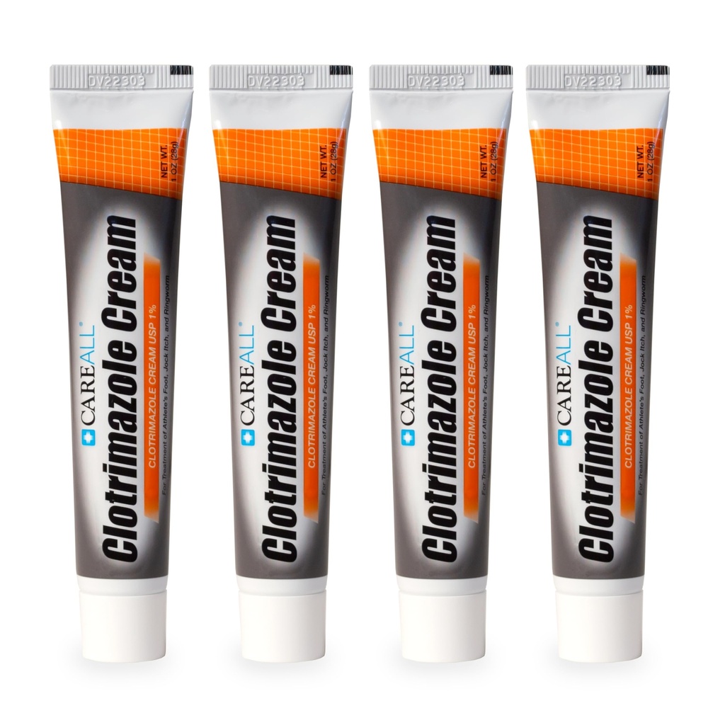 CareAll Clotrimazol Antimykotický krém 1% USP 1.0 oz. (4 Pack), Vyléčí nejvíce athleta nohy, Jock Itch a Ringworm, Porovnat s vedoucí značku.