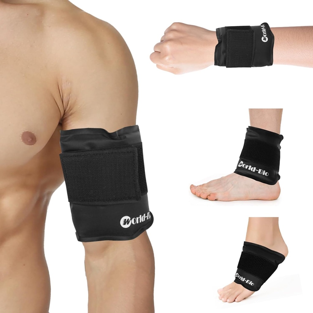 Gel Ice Pack Wrap s suchým zipem, Ice Pack for Injuries Reuse, Hot and Cold Therapy, Elbow Cold Wrap, Flexible Soft for Arm, Wrist, Hand, Foot, Ankle