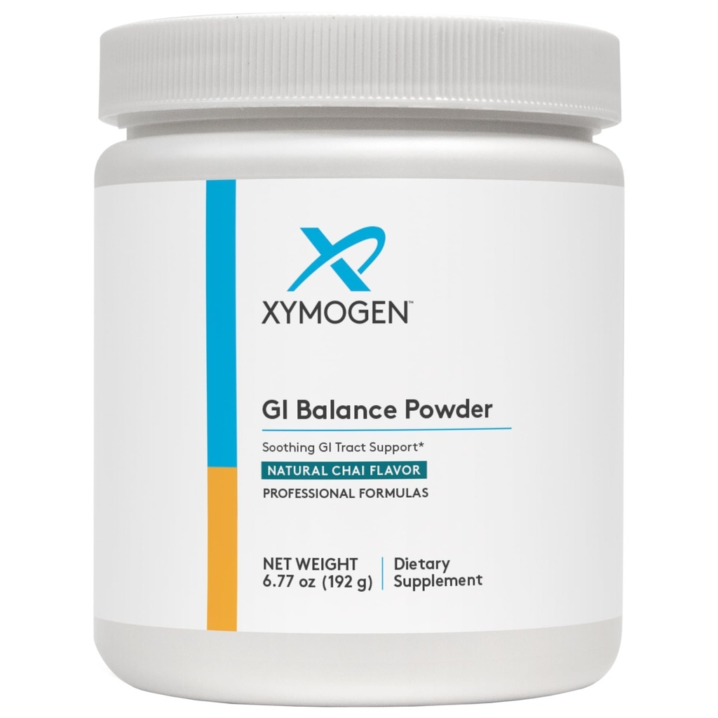 XYMOGEN GI Balance Powder - Soothing GI Tract Support with Marshmallow Root, Licence, Quercetin, Zinek L- Carnosinus, Aloe, Gastric Mucin - Podporuje Gut Health + Health Bowel Function - Chai (6.77 oz)