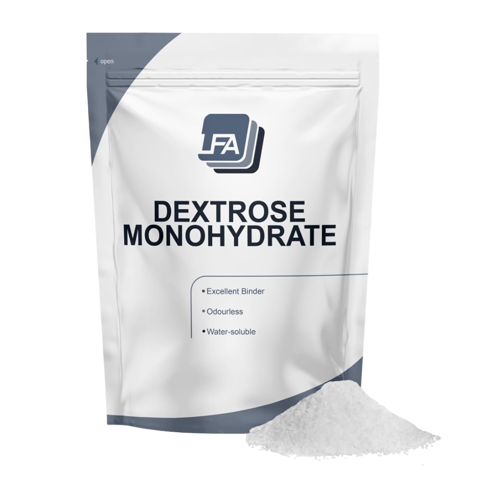 Dextrose Monohydrát Powder - 1 kg (2,2 lb) - Food Grade Sweetener - Post Workout Doplněk ingredience - Tablet Press Machine Power Sugar