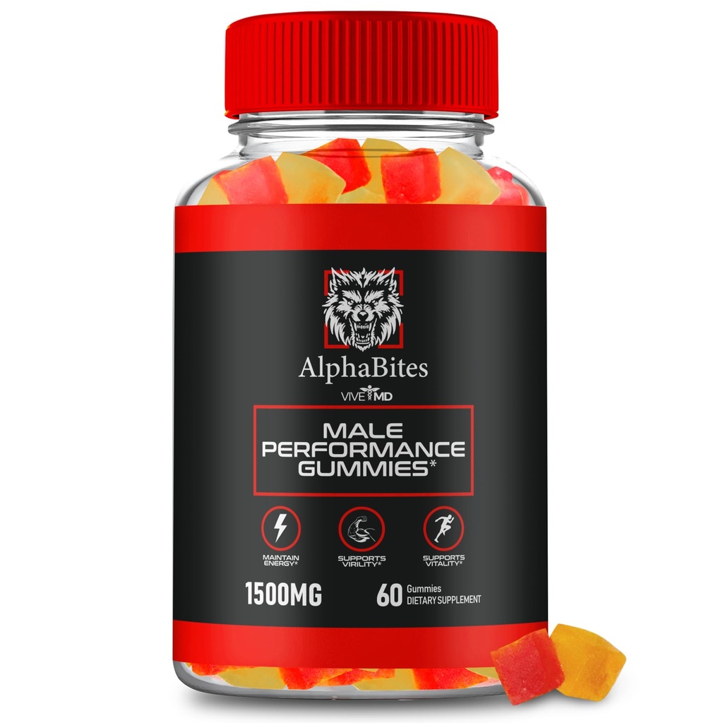 Alpha Bites Gummies, AlphaBites Advanced Formule Max Performance Gummies, Všechny přírodní doplněk Extra síla, Alpha Bites Muscle Growth a celková podpora zdraví, Alpha Bites Recenze (60 Gummies)