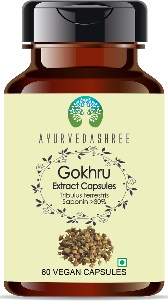 Gokhru Extract 500mg - 60 Vegetariánských kapslí CLAS124; Tribulus Terrestris CLAS124; All Natural CLAS124; 100% Vegan CLAS124; Gluten- Free CLAS124; GMP Certified