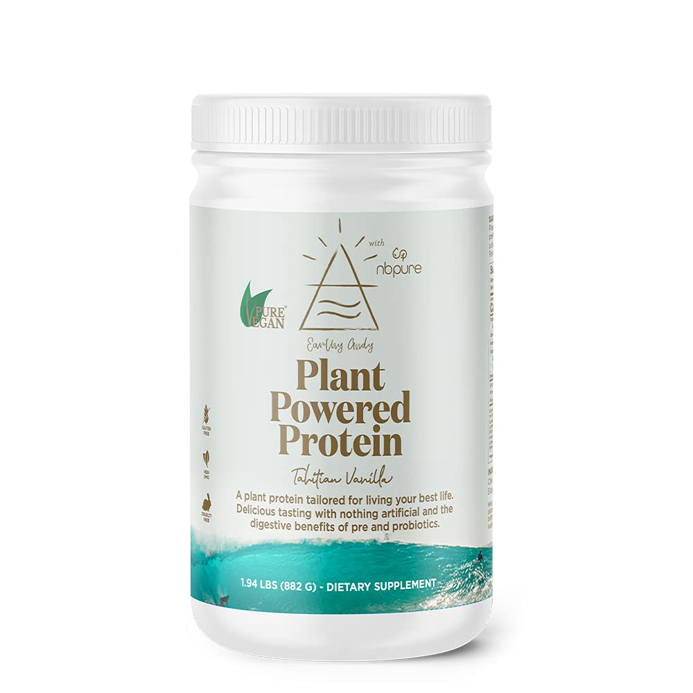 nbsure Earthy Andy Plant Powered Protein, gluten- Free, Non- GMO, Cruelty Free Pea Protein Powder, Vanilla, 30 Servings