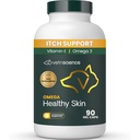 VetriScience Omega Zdravé kožní kapsle, Omega 3.6.9 Rybí olej dodatek pro psy a kočky, Kožní zdraví, Coat Growth, Snižte vypouštění, Více než 750 mg Omega mastné kyseliny na kapsli, Gel Caps, 90 Počet