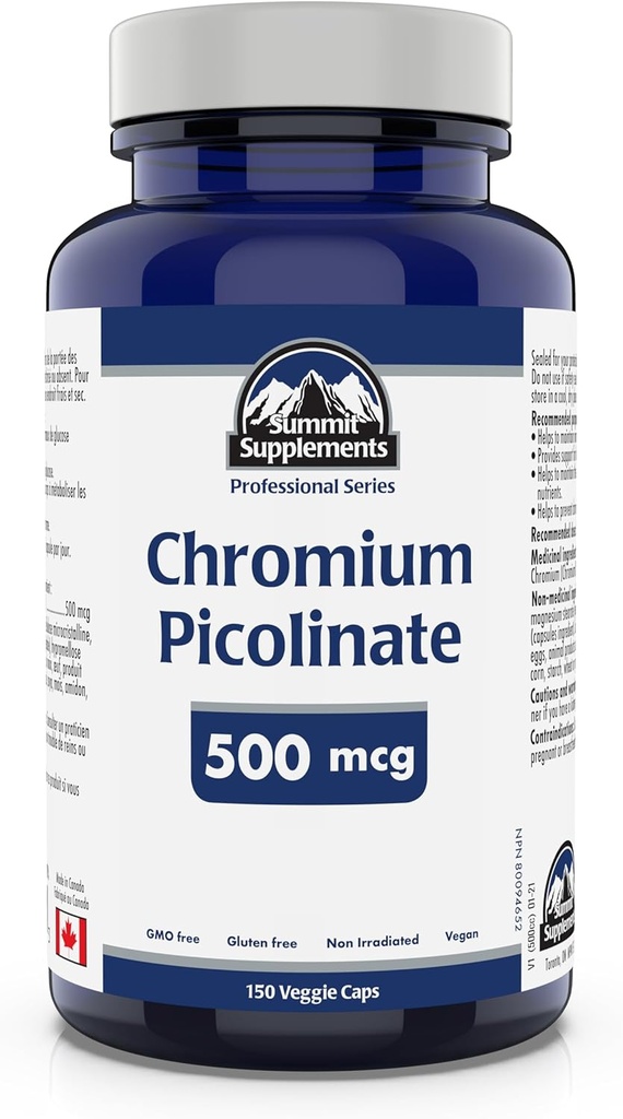 Summit doplňky, Chrom Picolinát 500 Mg, 150 Veggie Caps, Professional Series