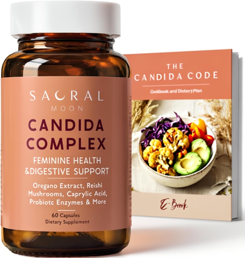 Candida Cleanse for Women - Gut & Feminin Balance with Oregano Oil, Caparin, Probiotika, Reishi, Aloe & Black Walnut - Může pomoci podpořit stravitelný komfort, Clarity, Clear Skin & Vaginální pH