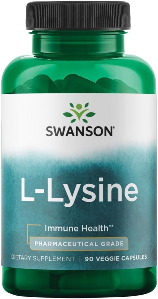 Swanson Amino Acid Ajipure L- lysin Farmaceutický stupeň 500 miligramů 90 Veg Kapsle
