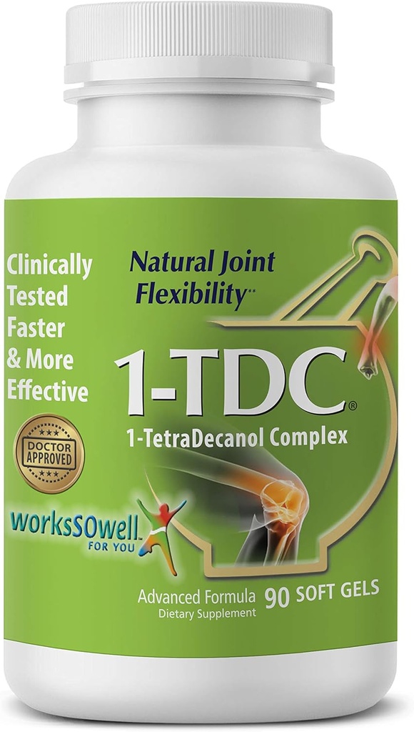 1TDC Joint & Muscle Health 90 Měkké gely určené k zajištění kompletní reliéf těla vylepšený o 1Tetradecanol komplex na podporu přírodní kloubové flexibility bezpečné a efektivní