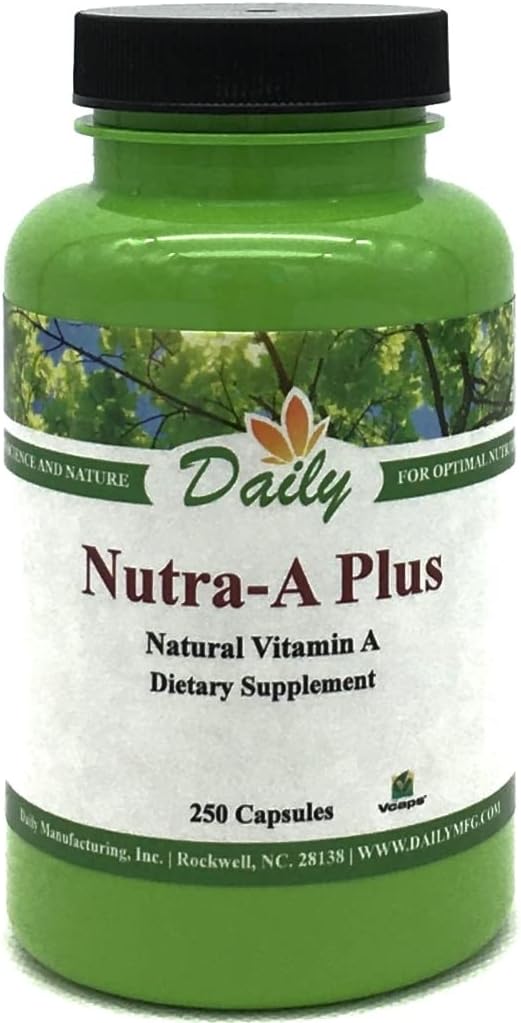 Denní výroba NutraA Plus ™ (Vegetariánský vitamin A- Palmitát & Beta- karoten) 250 Vegetariánských kapslí