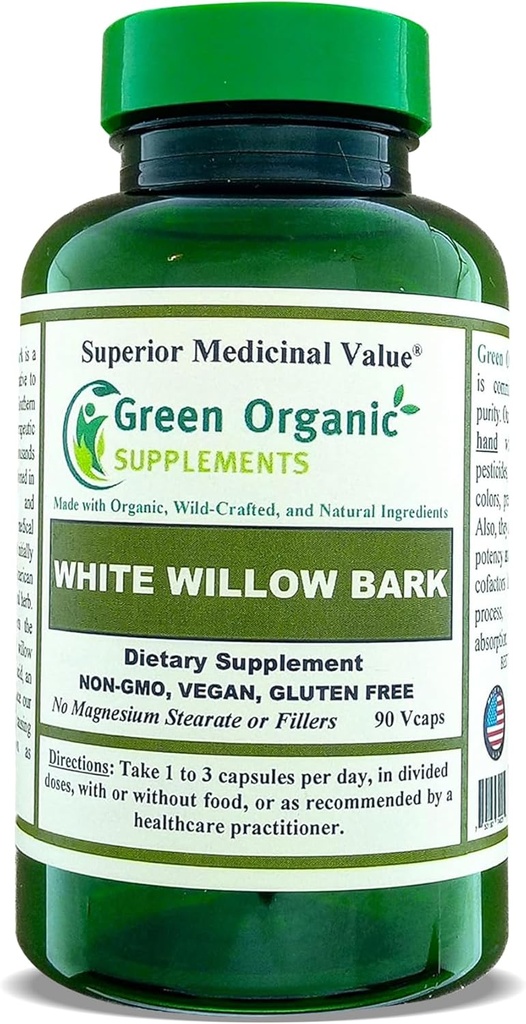 Zelené organické doplňky Capsule White Willow Bark (Single)