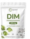 DIM Aktivní doplněk, DIM 300mg, 240 Veggie Kapsle (8- Month Supply), 2 v 1 Formule, Estrogen metabolismus, Premium DIM-Plus Brokolice Extract dodatek s Black Pepper pro lepší absorpci