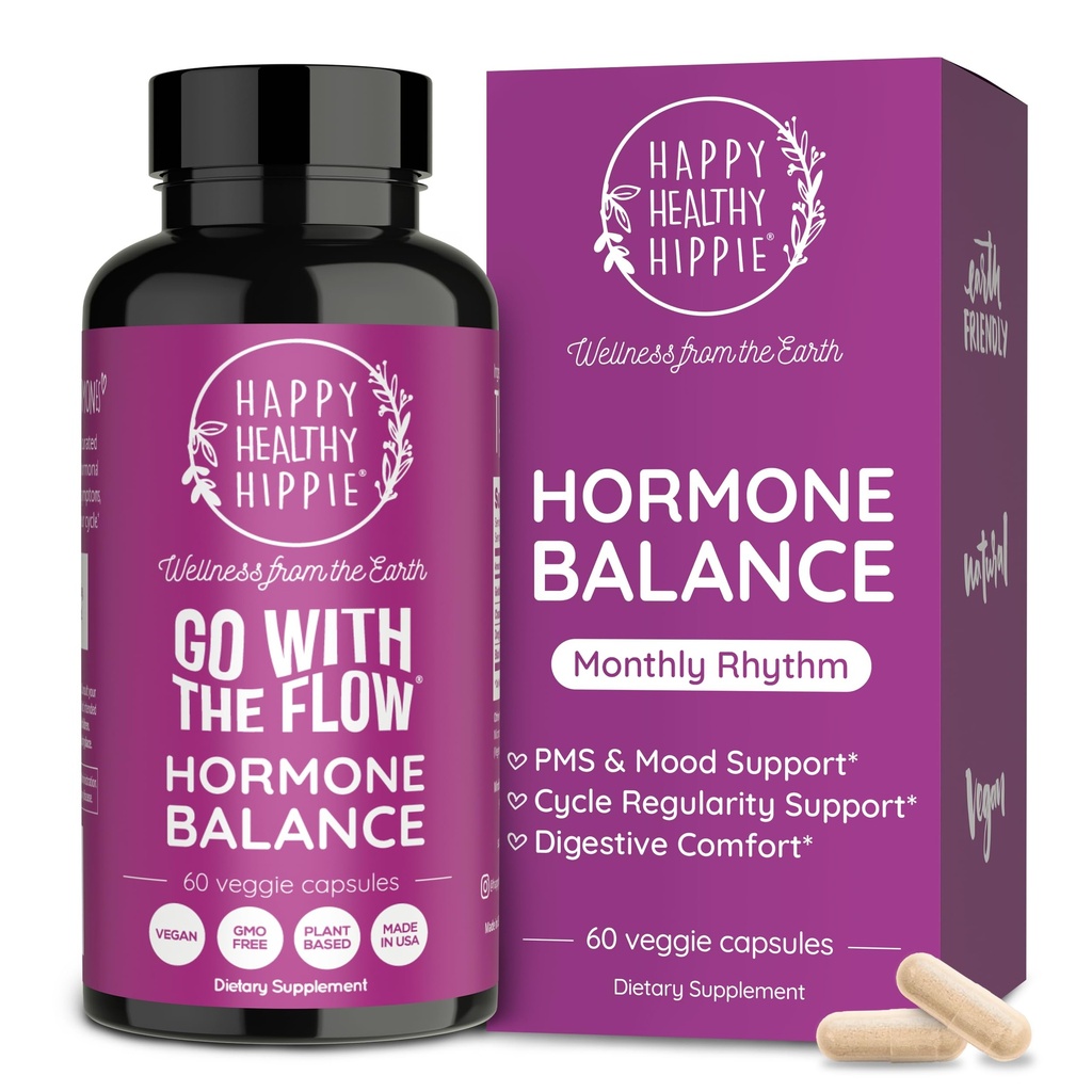 Hormon Balance for Women - PMS Supplement, Menopause & Perimenopauza CLAS124; Bloating Relief, Menstrual Cramp, Mood, PMDD CLAS124; Chasteberry doplňky, Black Cohosh, Dong Quai CLAS124; Vegan, Non- GMO, 60 Ct