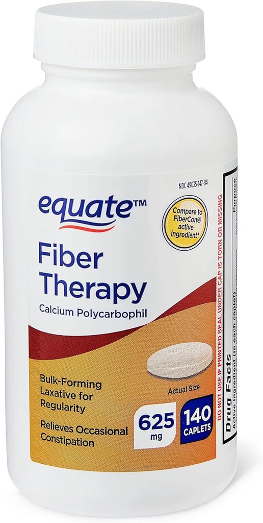 ikj Fiber Therapy Calcium Polykarbophil Caplets, 625 mg, 140