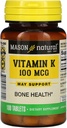 Mason Vitamíny Vitamin K 100 mcg tablety, 100- Počet lahví