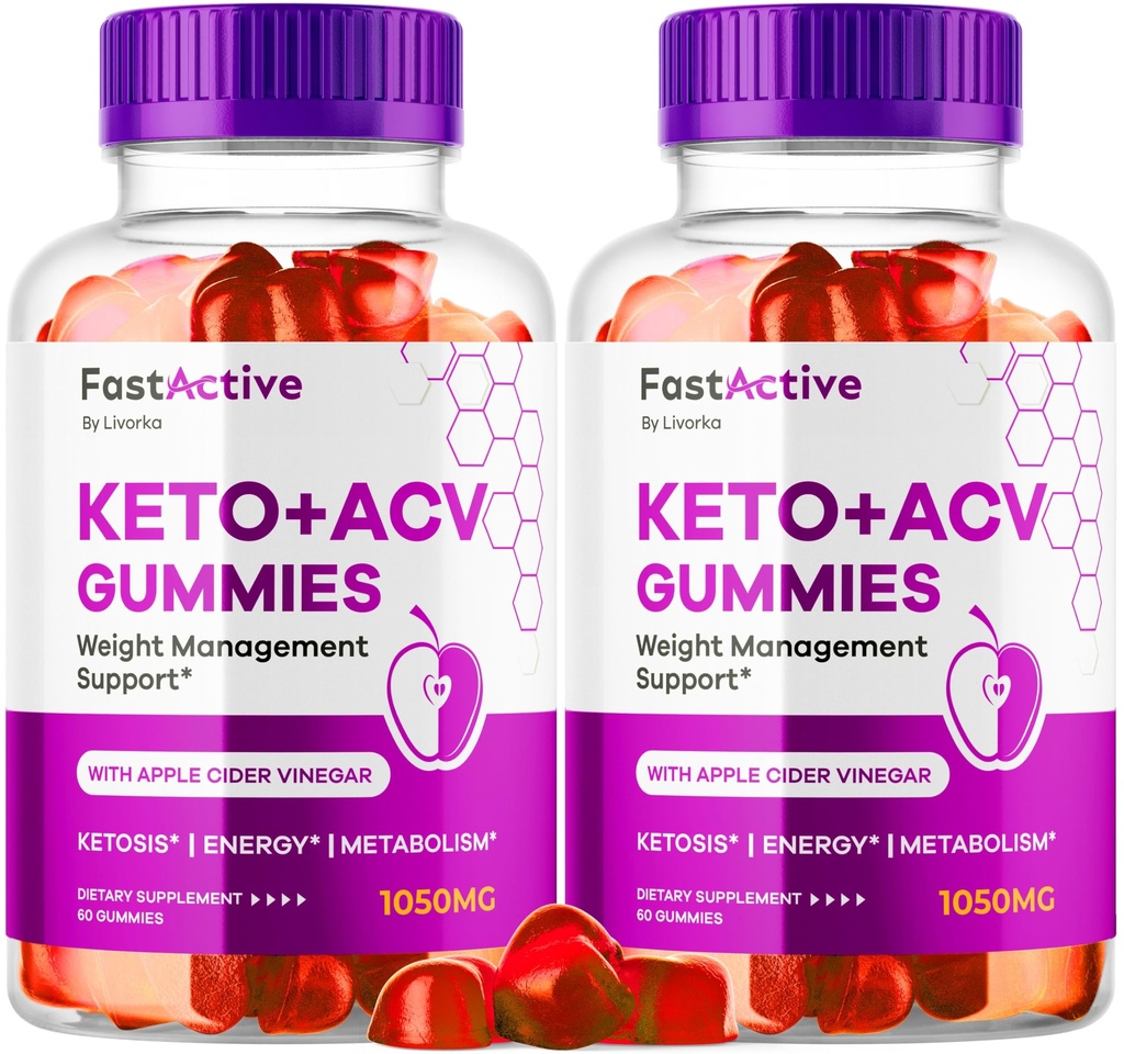(2 Pack) Fast Active Keto ACV Gummies, Fast Active Keto Gummies 1050MG, Fast Active Apple Cider Gummies, Fast Active Keto Gummy Advanced Formule, Fast Active Keto ACV Gummies, 120 Gummies pro 2 měsíce
