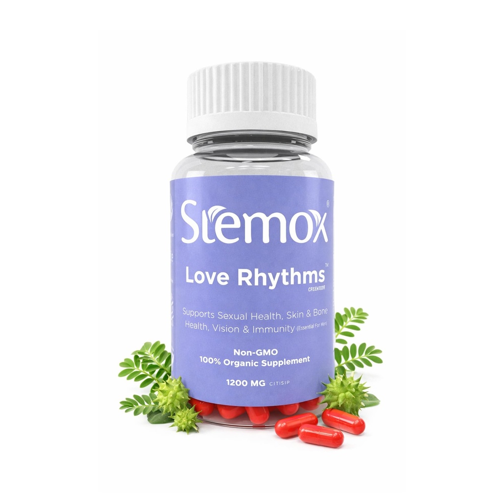 Láska Rhynms L- Arginine 500MG & Tribulus Terrestris pro muže - Stamina & Vitality Support - Non- GMO, 100% organické doplňky pro muže - Aktivní životní styl & Fyzické Wellness - 60 Kapsle