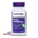 Natrol Biotin 10000mcg, dodatek pro zdravé vlasy, kůže a hřebíky pro ty, Nízké v Biotinu, Plus Energy Metabolismus Podpora, 200 Tablety, Až 200 denní dodávky