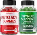Keto ACV Gummies (60 hrabě) Pokročilý váhový vzorec a podpora štítné žlázy (90 hrabě) Podpůrný dodatek s Ashwaganda, jód, Bladderwrack, Kelp & Schisandra - Non- GMO, Vegan & Made in USA