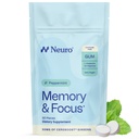 Neuro Memory & Focus Gum - nootropní žvýkačka s vitaminem B12, vitamín B6, L-Theanine & Ginseng Extract - Přírodní Brain Supplement - Vegan, Kofein & Cukr zdarma Chews - Peppermint, 90 ct
