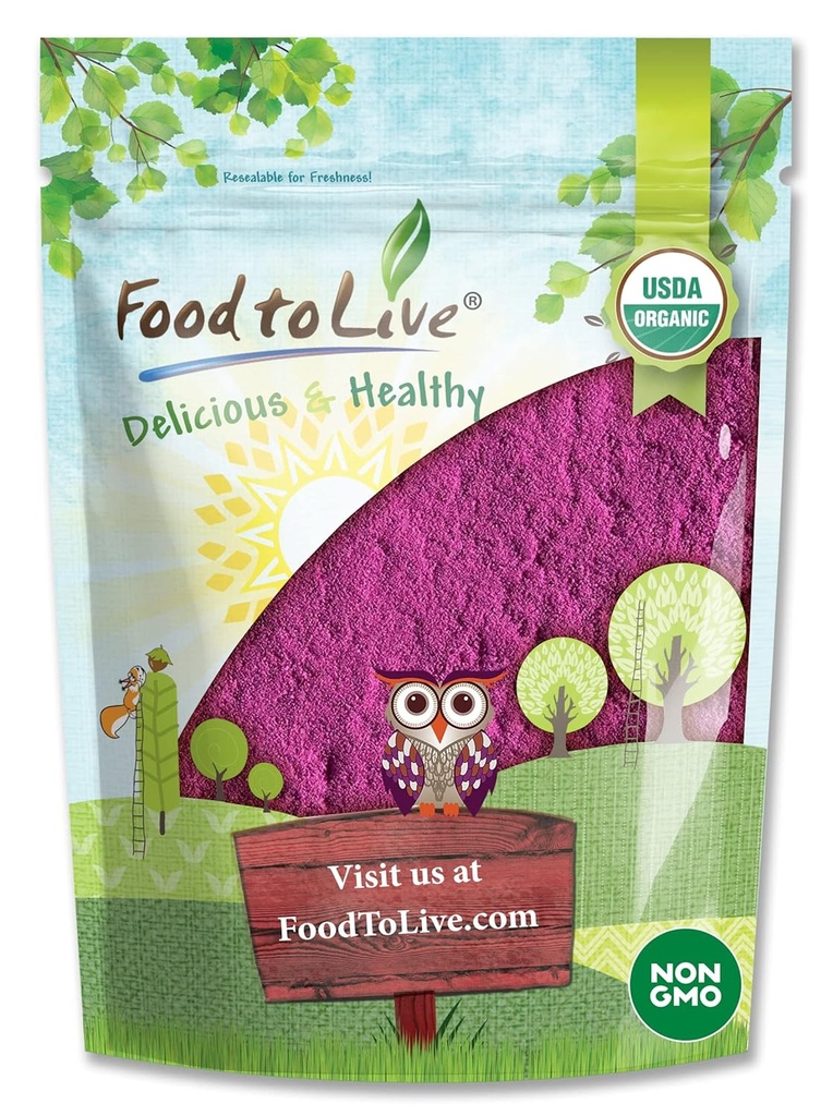 Potraviny pro živé organické černý rybíz Juice Powder, 8 Ounces - Non- GMO, Raw, Kosher, Vegan Superfood, Bulk, bohaté na antioxidanty, Skvělé pro šťávy, nápoje, a Smoothies, Obsahuje Maltodextrin