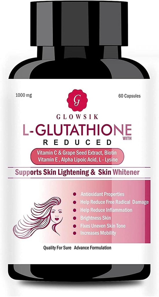 Astha L- Glutathion for Skin with Vitamin C and Grape Seed, 1000 mg - 60 Kapsle od GLOWSIK