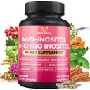 BMVINVOL Inositol Dodatek - Myo- Inositol a D-Chiro Inositol Ideal 40: 1 Poměr - Plus Berberine, Skořice, Ashwagandha + 5 Více - 60 Kapsle