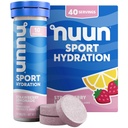 Nuun Sport Electrolyte Tablety s hořčík, vápník, draslík, chlorid & sodík, gluten zdarma & Vegan, Jahodová limonáda, 4 balení (40 Služeb celkem)