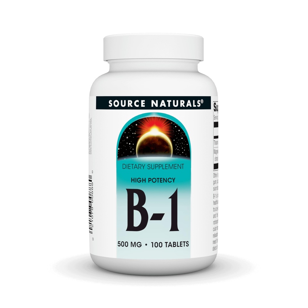 Zdroj Naturals Vitamin B-1 Thiamin 500mg High potency, 100% čisté - 100 tablet