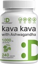 Deal dodatek Kava Kava dodatek 750mg per Serving, 240 Kapsle, 4 měsíce Dodávka - Kava Kava Root Extract s Ashwagandha Root Powder - Non- GMO