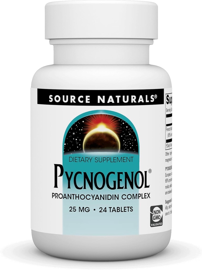 SOURCE NATURALS Pycnogenol 25 Mg Tablet, 24 Počet
