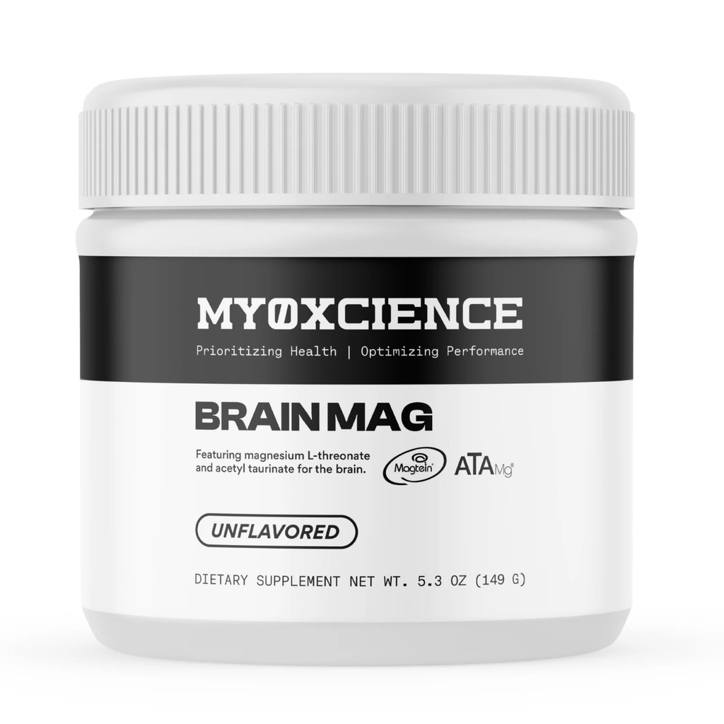 MYOXCIENCE Brain Mag MAG 124; Magnesium L- Threonát Magtein & Magnesium Glycinát Prášek (bez příchutí) (60 Služeb)