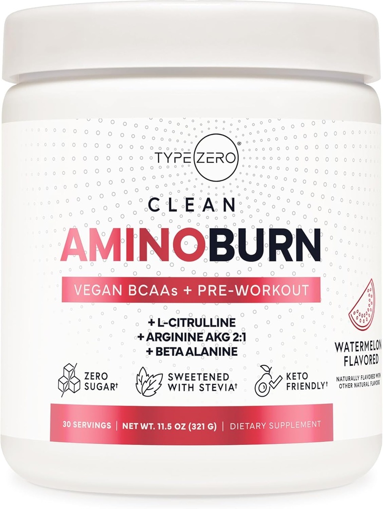 Typ Zero AminoBurn (Vodní meloun ochucený) - Vegan Amino Acids BCAA Drink Sugar- Free Energy Drink Powder & Amino Acids Supplement - Přírodní energie