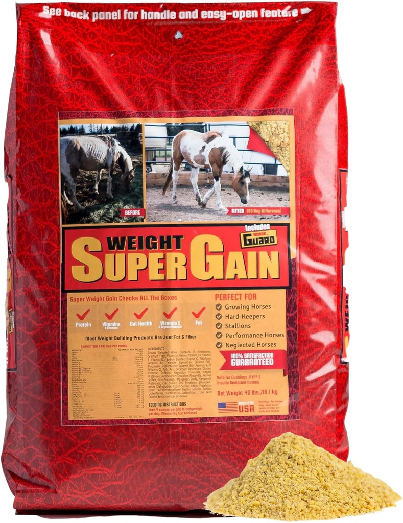 Super váha přírůstek 40 liber, Equine Vitamin Mineral, Probiotic & Váha přírůstek