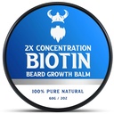 Biotinový balzám pro muže a klimatizující vosk - vyrobený z přírodní a organické přísady Castor Oil - Hydrates & Thickens Facial Hair Growth - 2 Ounce Tin