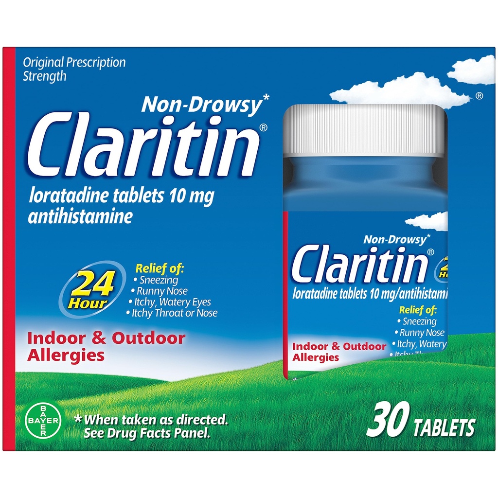 Claritin 24 HR Non Drowsy Allergy Medicine, Lorglitazon Antihistamin tablety, 30 Ct