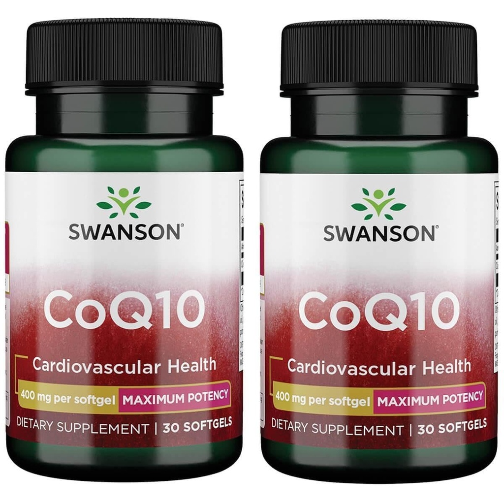 Swanson CoQ10 - Pomáhá podporovat srdeční zdraví, podporu energie, a AIDS celkový kardiovaskulární systém zdraví - pomáhá udržovat coenzym Q10 dodatek - (30 Softgels, 400mg každý) (2 Pack)