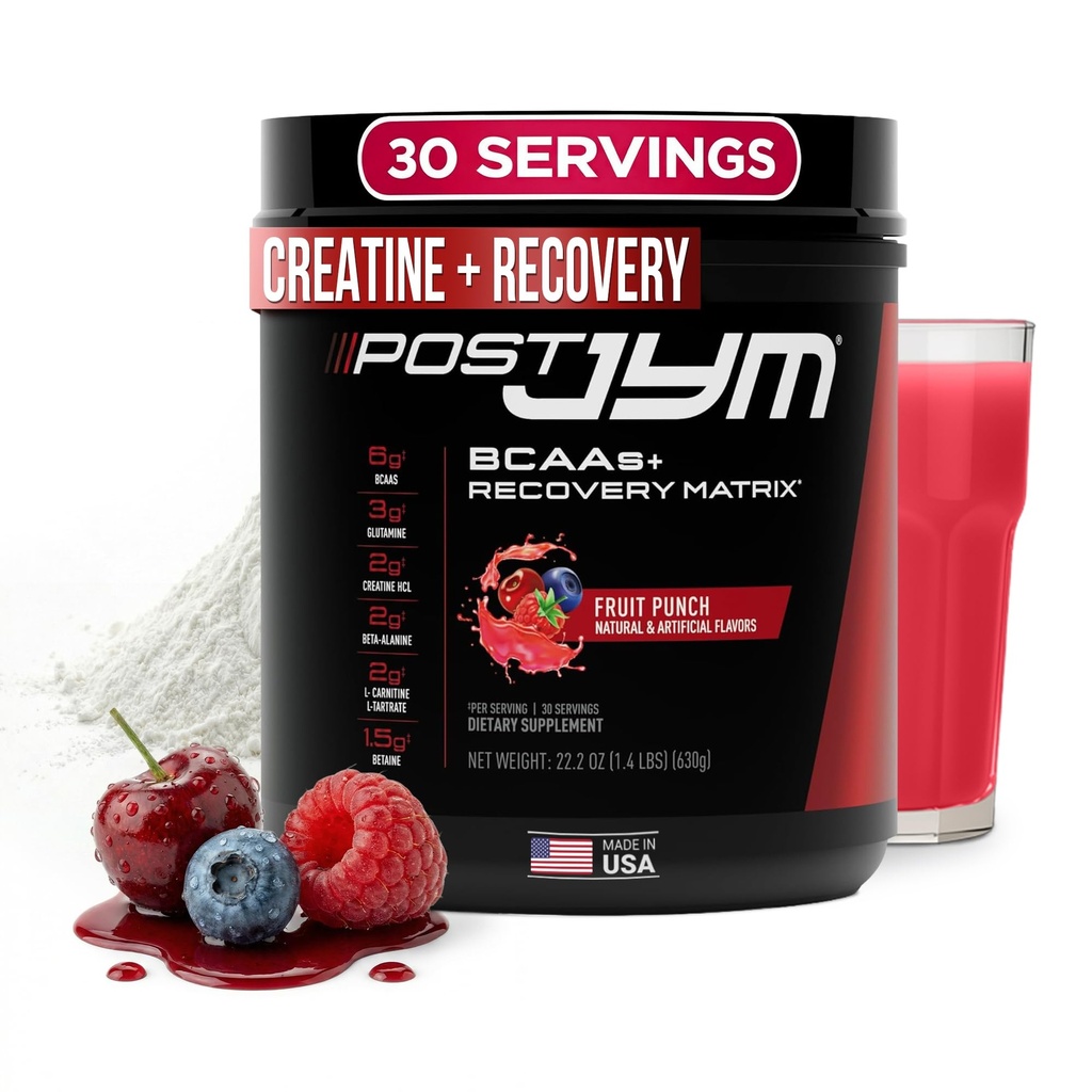 Post JYM Active Matrix - Post- Cvičení s BCAA, glutamin, Creatine HCL, Beta- Alanin, a další JYM doplněk vědy ovocný punč, 30 Služeb