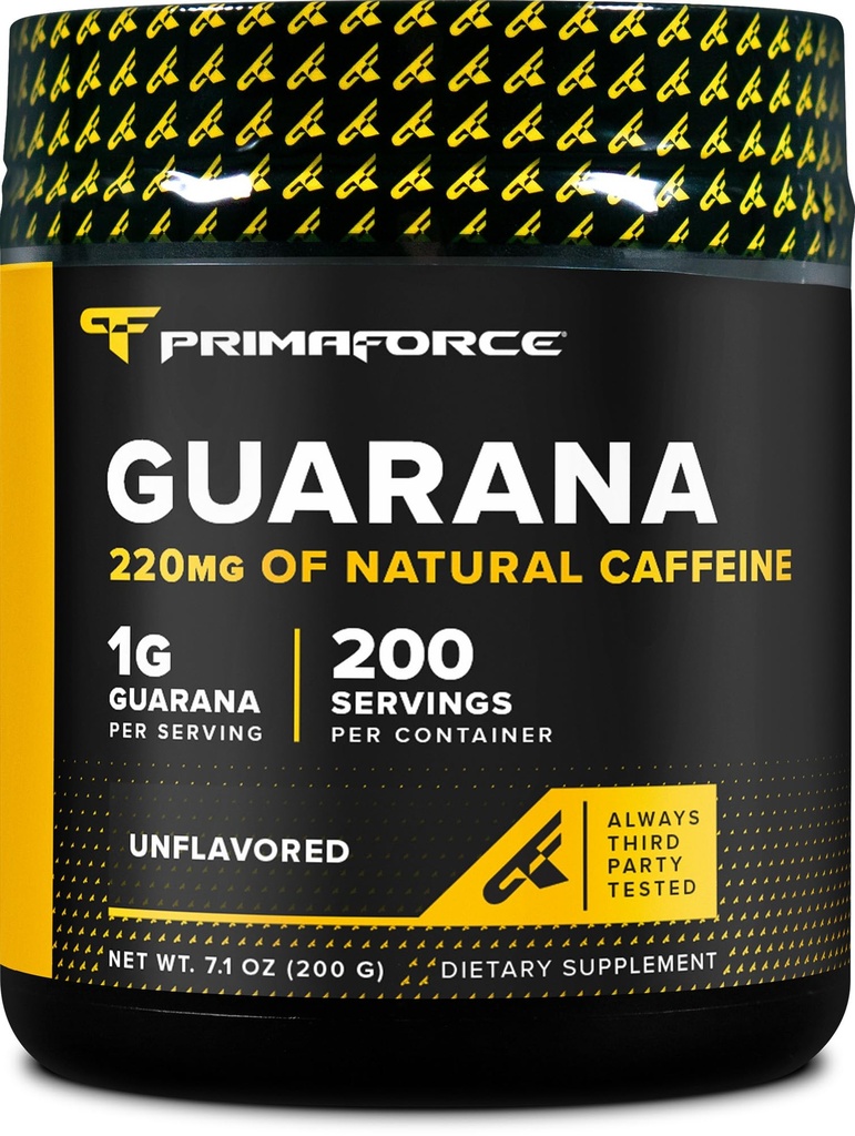 Primaforce Guarana Powder (200g) (Neochucené) - Čistá Guarana, 200 Služeb