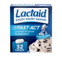 Lactaid Fast Act Intolerance laktózy Relief Caplet s laktázovým enzymem k zabránění plynu, nadýmání a průjem Vzhledem k citlivosti laktózy, Ideální pro cestování & On- The-, 32 Balení 1- Počet