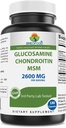 Brieofood Triple Strength Glucosamine Chondroitin MSM 2600mg / Serving Kapsle, Podporuje zdravé klouby, chrupavky a spojovací tkáně - Podporuje společné pohodlí a pružnost 180 Počet