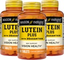 MASON NATURAL Lutein Plus s Zeaxanthin, Eye Health & Vision Supplement, Vitamíny A, C, E, zinek & měď, 60 tablet (balení po 3)