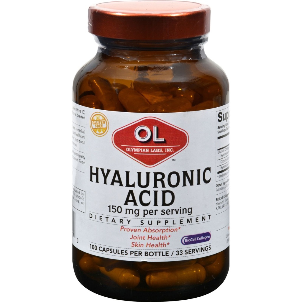 Olympian Labs Hyaluronic Acid 150mg PHARMAN 124; 99 Kapsle 124; Podpora zdraví propojené tkáně a klouby - Podpora mladistvé zdravé kůže
