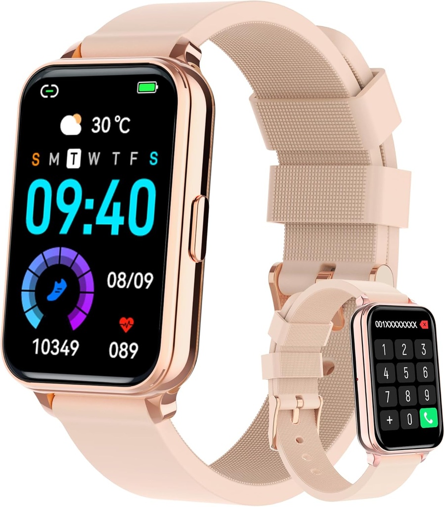 Smart Watch Fitness Tracker Make / Odpověď volání pro ženy se srdečním tempem Blood Oxygen Sleep Monitor Sportovní módy Step Calorie Counter IP68 Vodotěsné pro Android telefony a iPhone