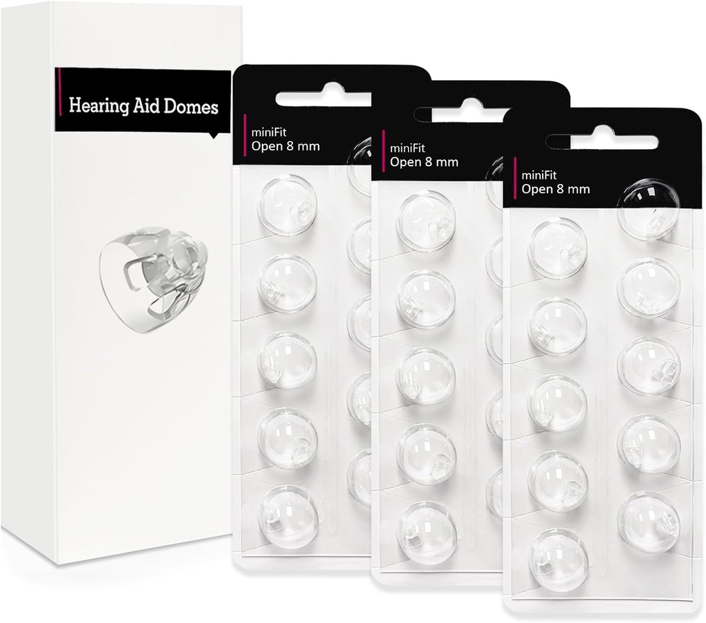 Otevřené 8mm- Domy pro podporu sluchu pro minifit Oticon, Dodávky pomůcek pro sluch Oticon, Náhradní díly Příslušenství Univerzální Otikonové Domy pro úklidové kity pro naslouchátka (30 Pcs)