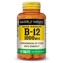 MASON NATURAL Vitamin B12, 1000 mcg Quick Disolve Tablety, Rychlá Absorpce B Komplex na podporu normální energie a nervové funkce, 100 Tablet