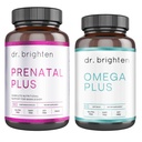 Dr. Bright Prenatal Plus a Omega Plus Bundle pro těhotné nebo ošetřující matky, Non- GMO, No Gluten, No Soy