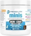 Nootie Profility Mini kůže & coat dodatek pro malé psy, Rybí olej podporuje zdravou pleť & coat, 60 měkkých žvýkání na kontejner
