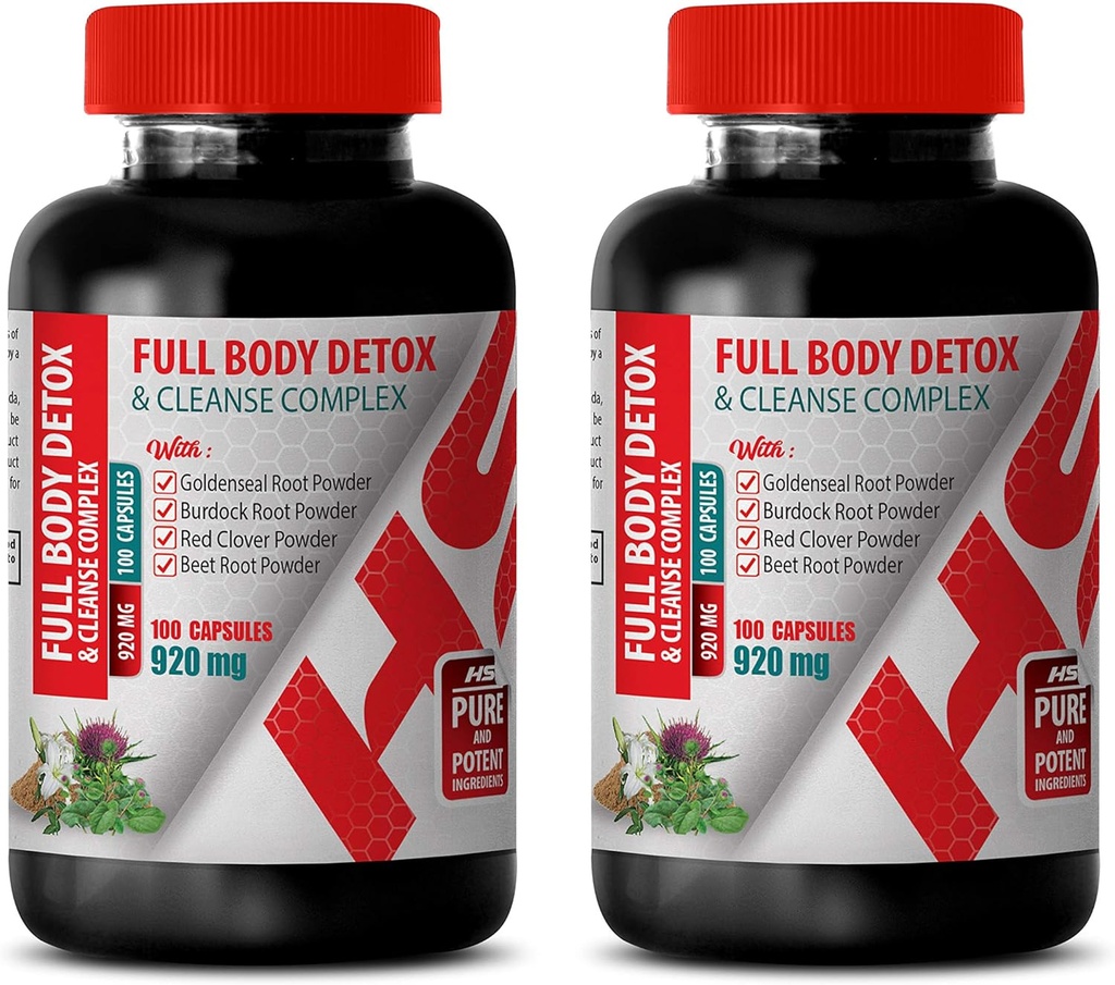 Čisté a detox muži - Komplex celého těla Detox a Cleanse 920 MG - Mléko Thistle Bylinný dodatek - 2 Lahve 200 Kapsle
