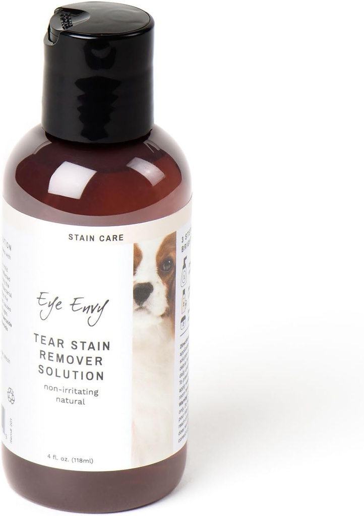 Eye Envy Tear Stain Remover řešení pro psy. 100% přírodní, bezpečné. Zachází s příčinou skvrn. Doporučeno od AKC Chovatele, Veteránů, manipulátorů, Groomers. Obsahuje koloidní stříbro. Vyrobeno v USA