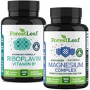 ForestLeaf Riboflavin & Magnesium Migréna Dodatek - Riboflavin 400mg pro úlevu od bolesti hlavy - Ultimate Magnesium Bundle with B2 Vitamin 400mg pro bolest hlavy Migréna Relief Kapsle
